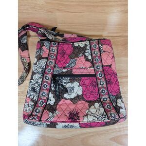Vera Bradley Crossbody Bag Pink Floral Quilted Purse Adjustable Strap
